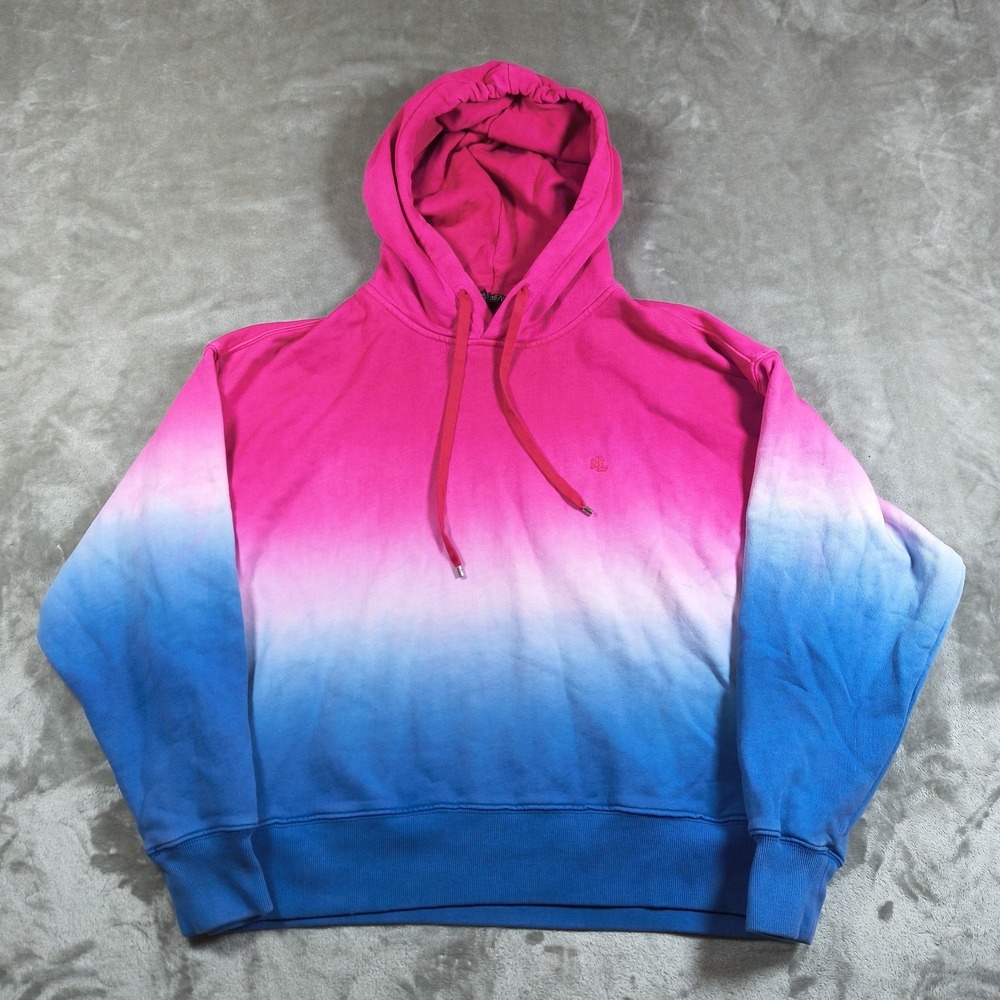 Lauren Ralph Lauren Hoodie Womens Large Pink Tie Dye Ombre Pullover Sweatshirt